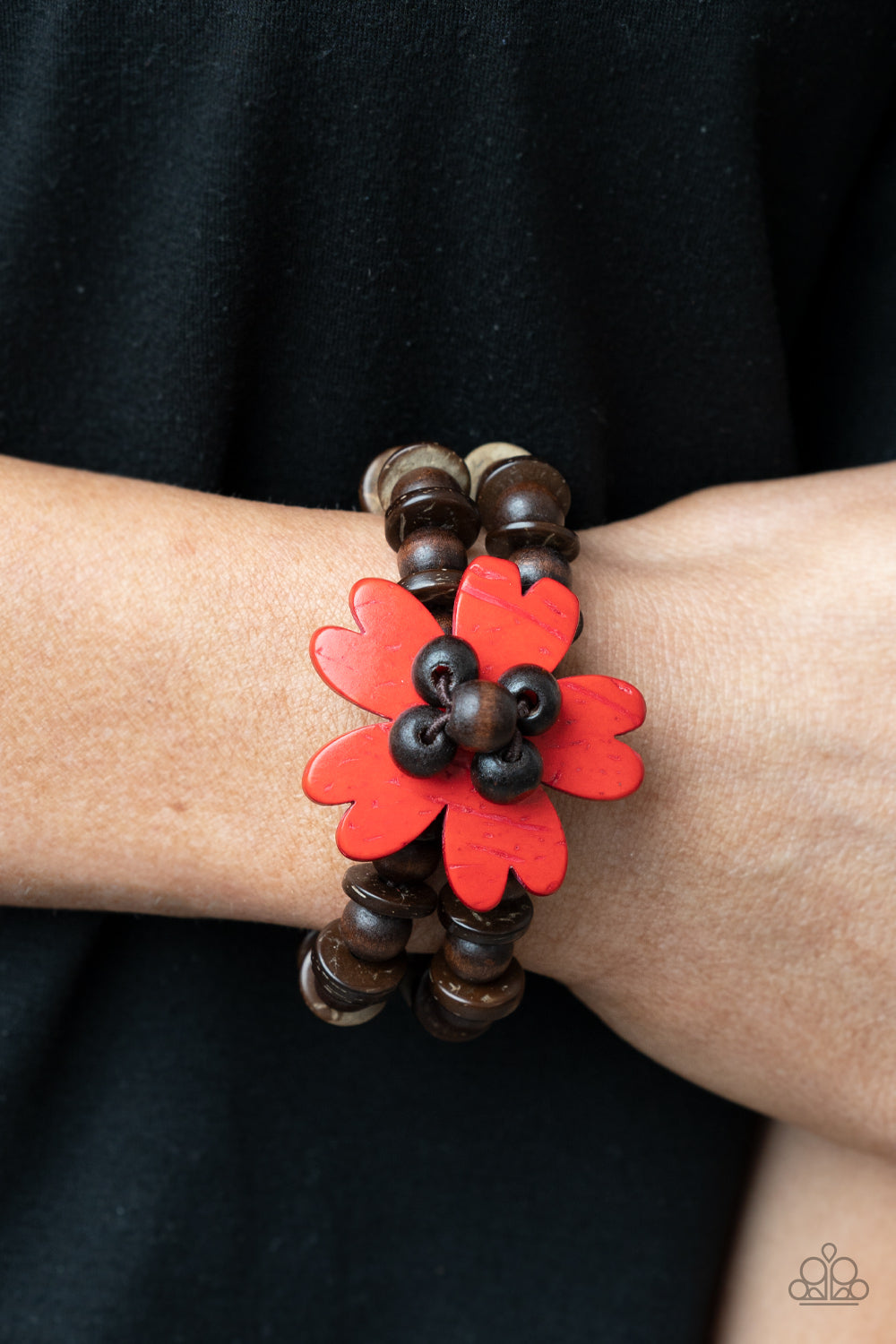 Tropical Flavor - Red Wooden Bracelet