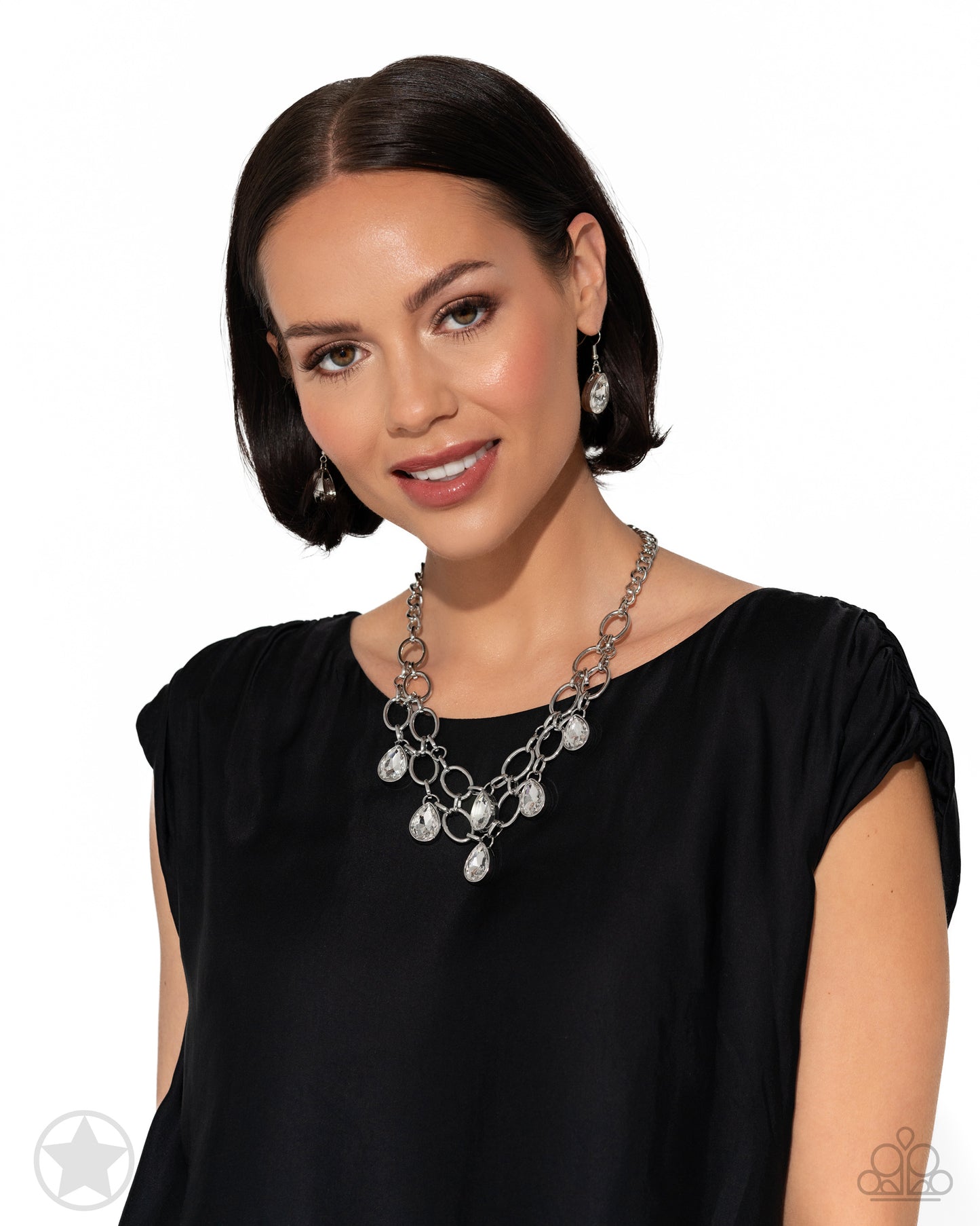 Show-Stopping Shimmer - White Necklace Set