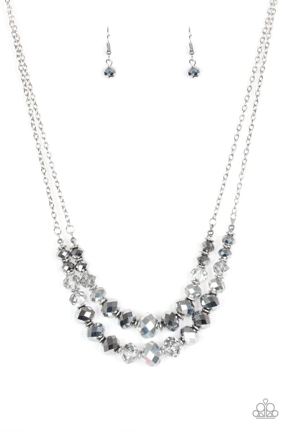 Strikingly Spellbinding - Silver Necklace Set