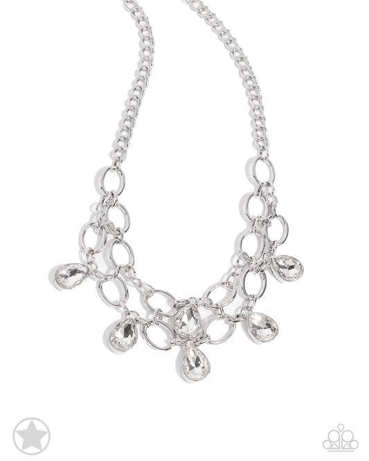 Show-Stopping Shimmer - White Necklace Set