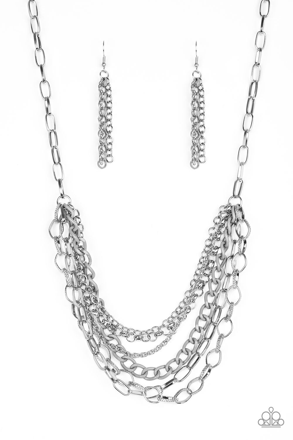 Color Bomb - Silver Necklace Set