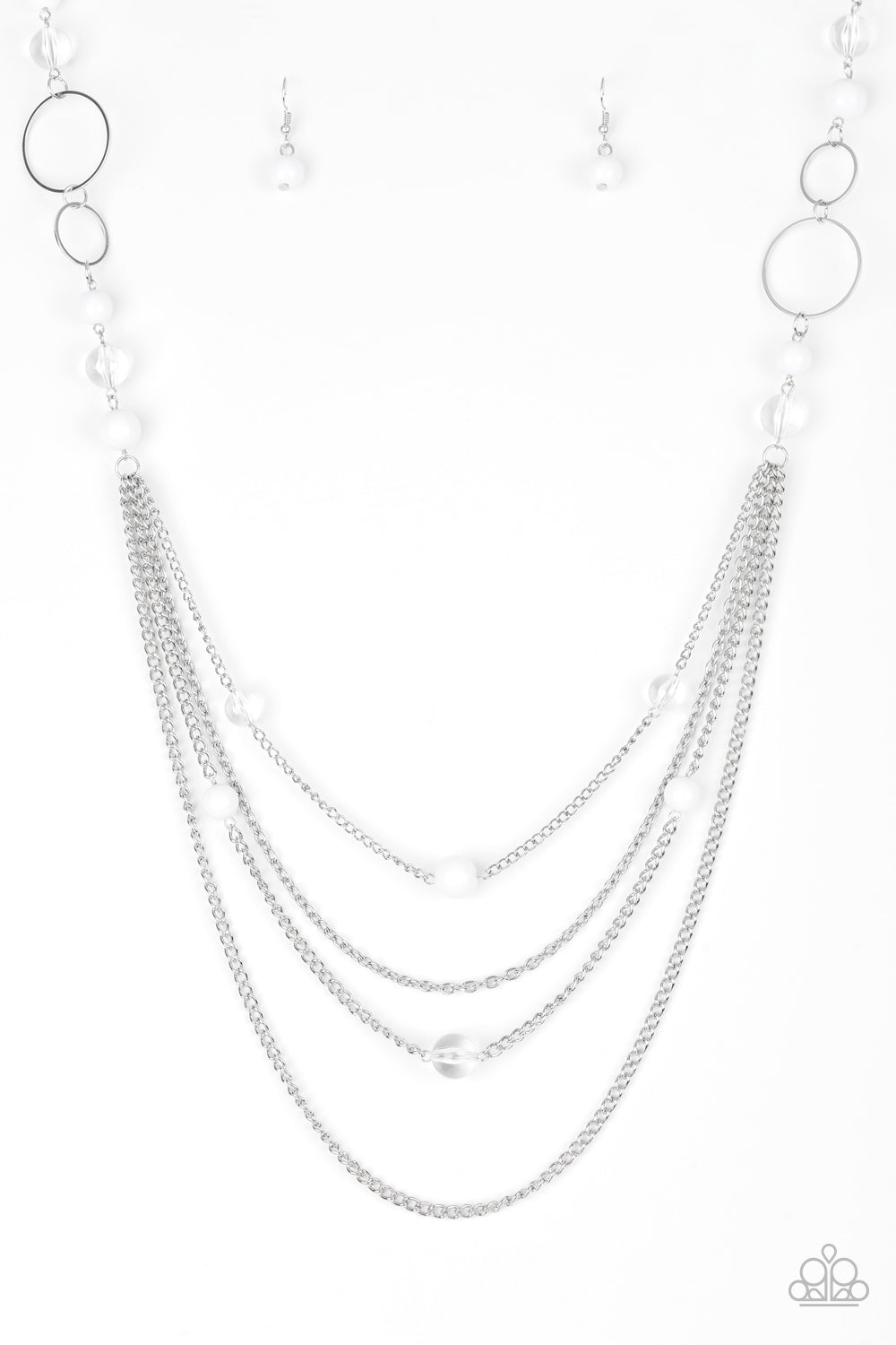 Bubbly Bright - White Necklace Set