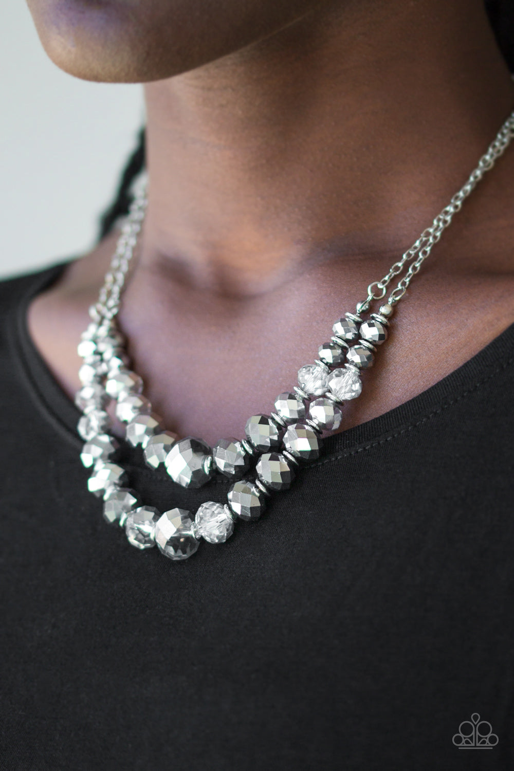 Strikingly Spellbinding - Silver Necklace Set