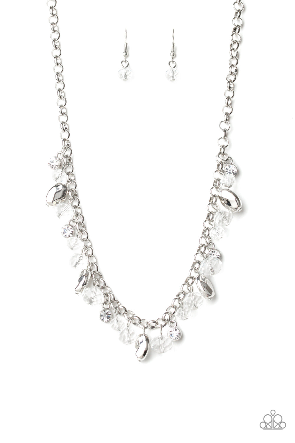 Downstage Dazzle - White Necklace Set