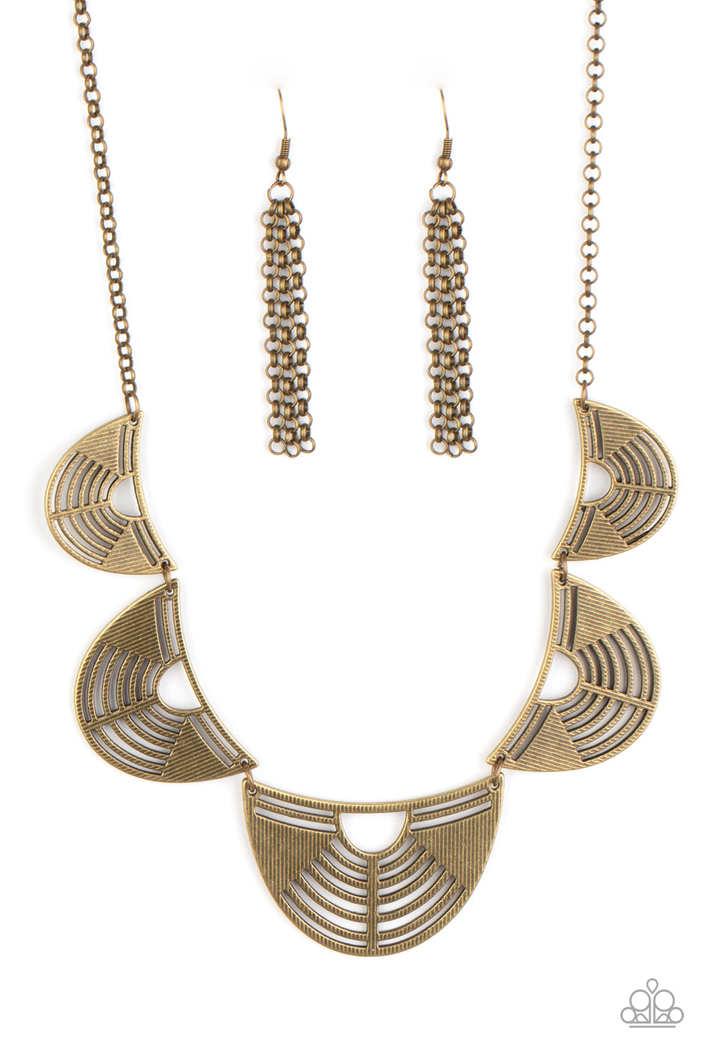 Record-Breaking Radiance - Brass Necklace Set
