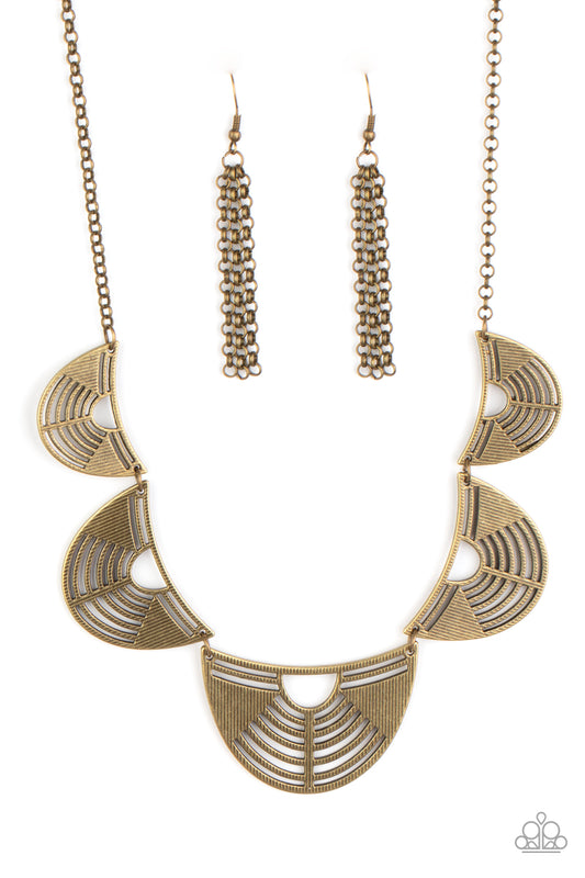 Record-Breaking Radiance - Brass Necklace Set