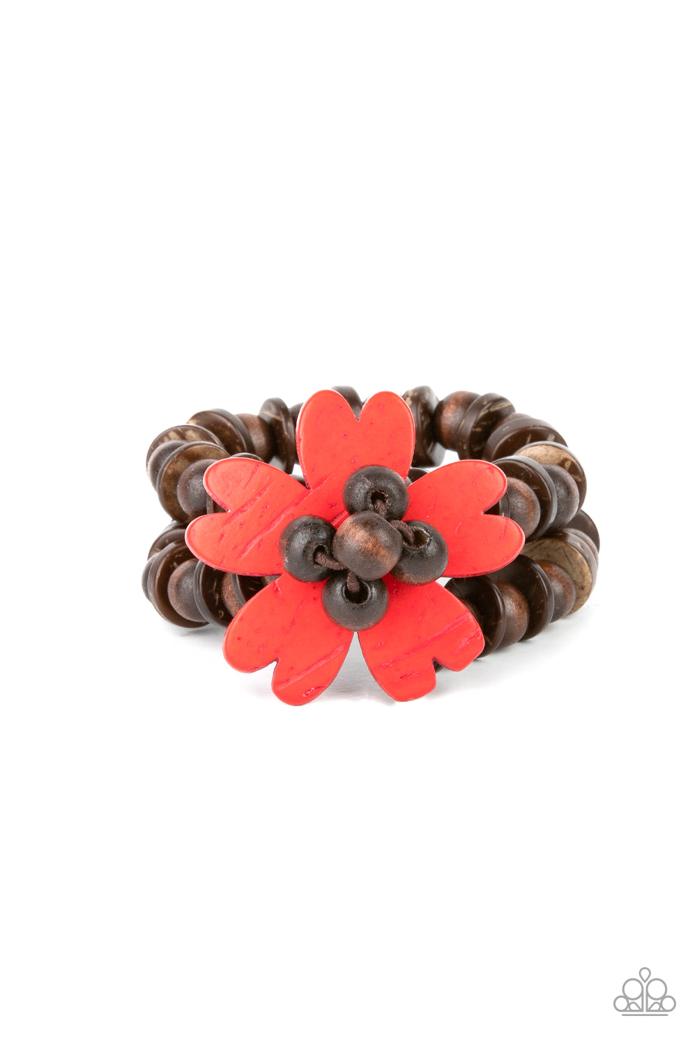 Tropical Flavor - Red Wooden Bracelet