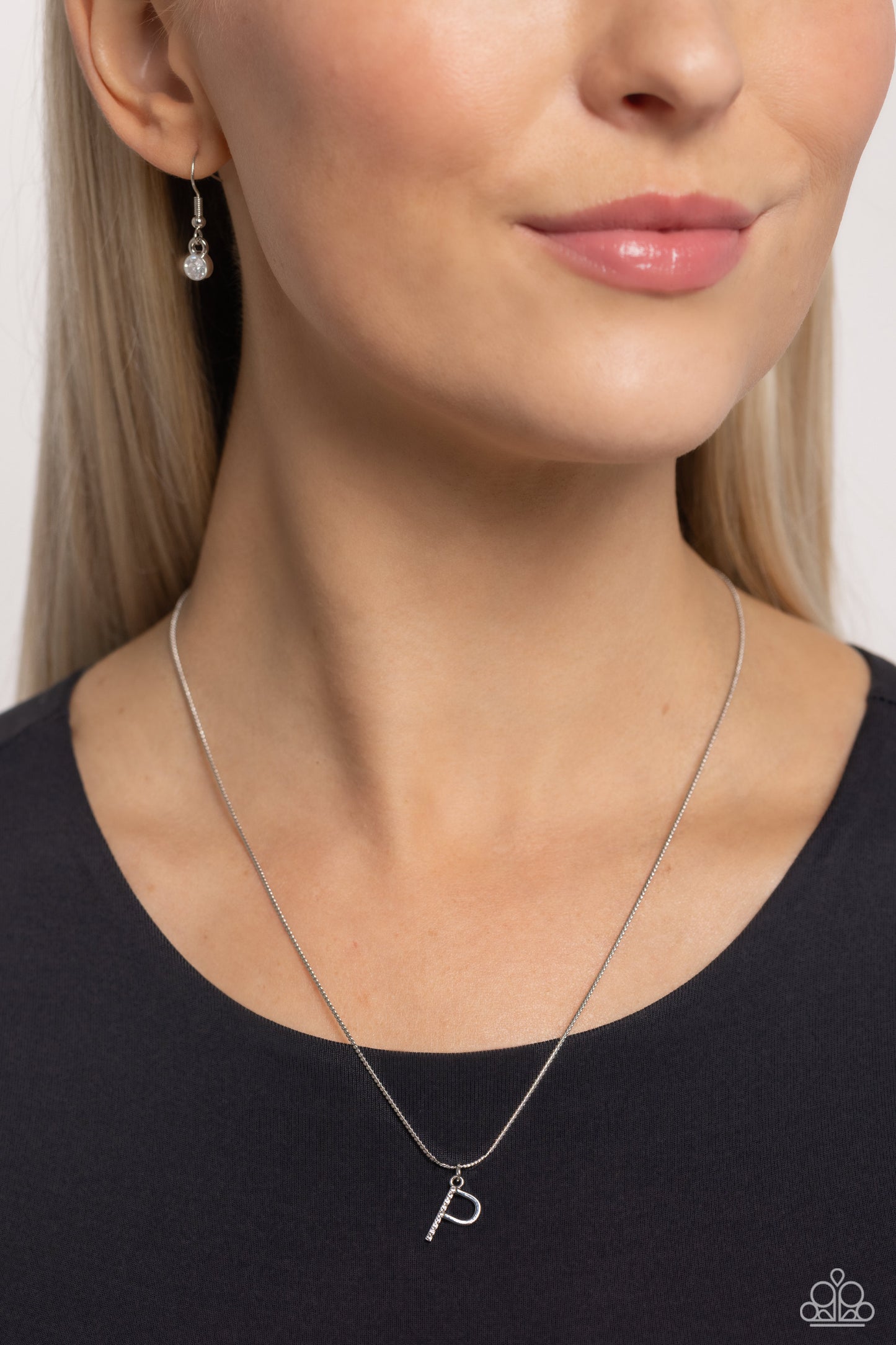 Letter of the Law - White - P Necklace Set