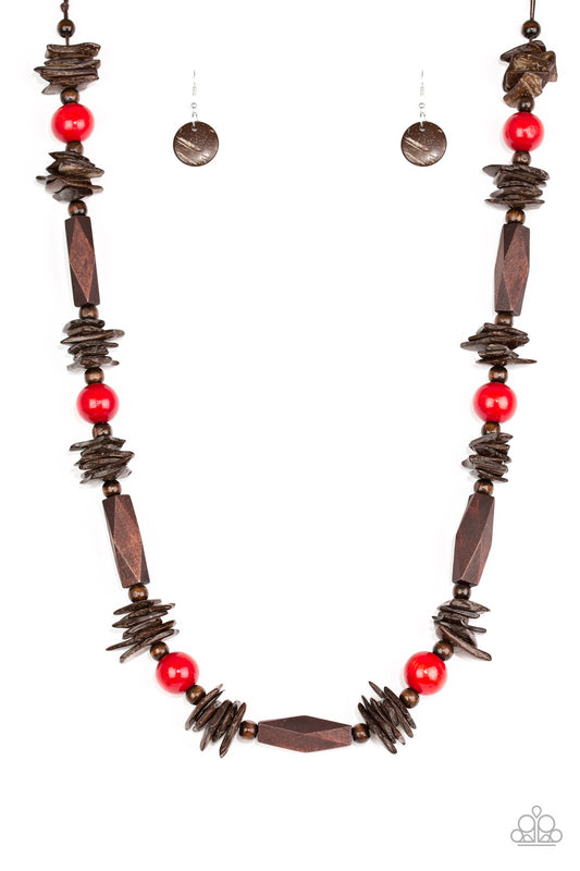 Cozumel Coast - Red Wooden Necklace Set