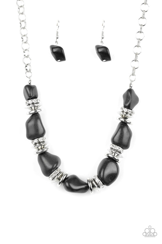 Stunningly Stone Age - Black Necklace Set