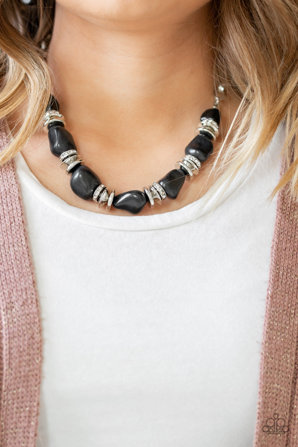 Stunningly Stone Age - Black Necklace Set