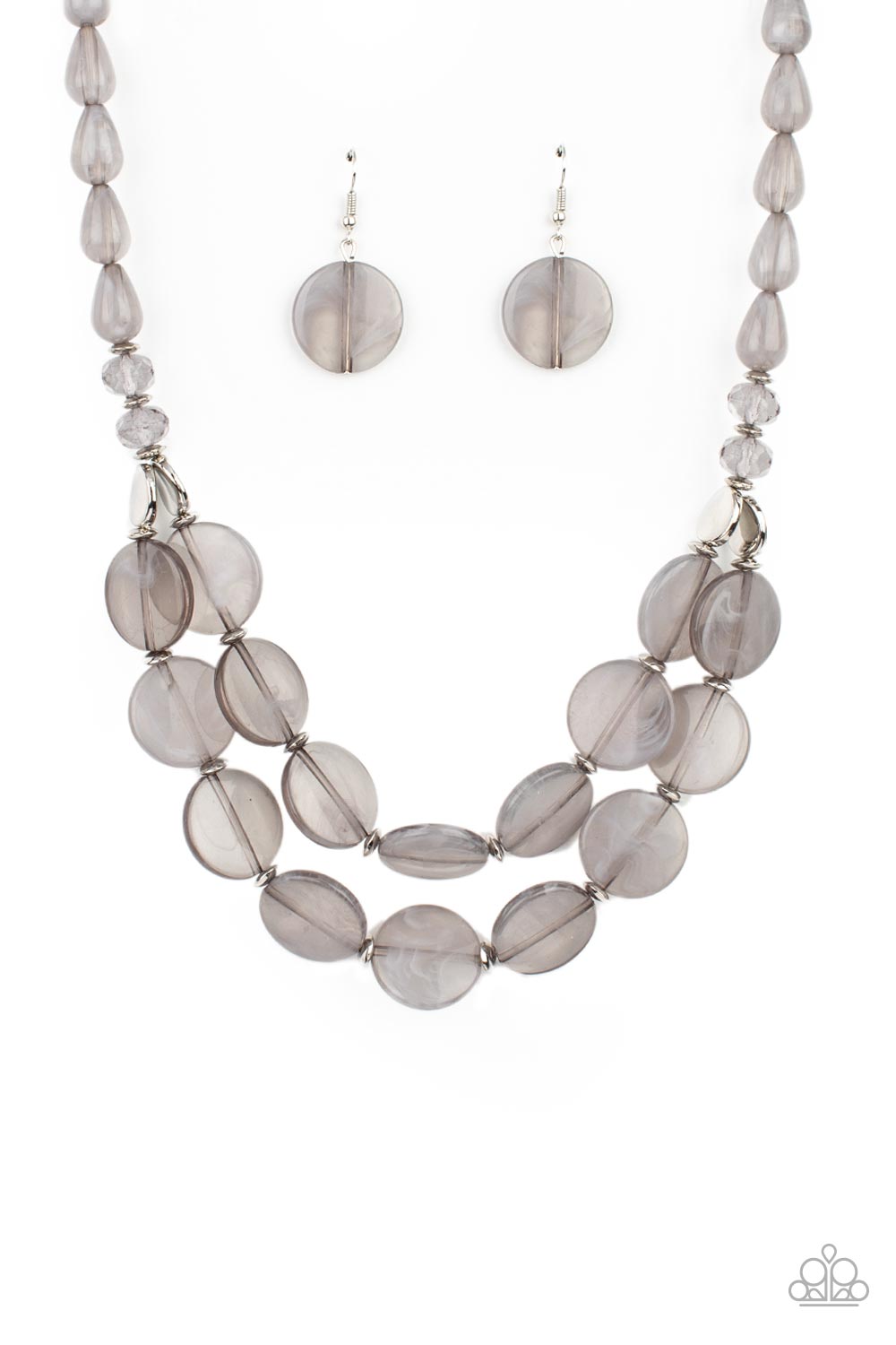 Beach Day Demure - Silver Necklace Set