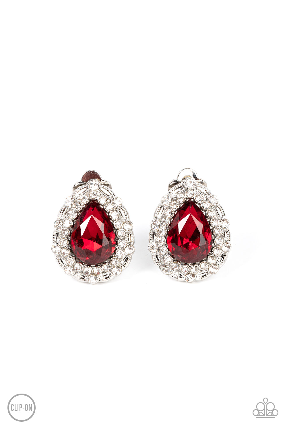 Haute Happy Hour - Red Earrings (clip-on)